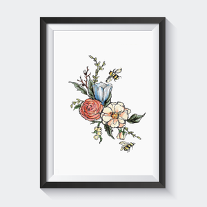 Affiche florale - Fetes Grenadine