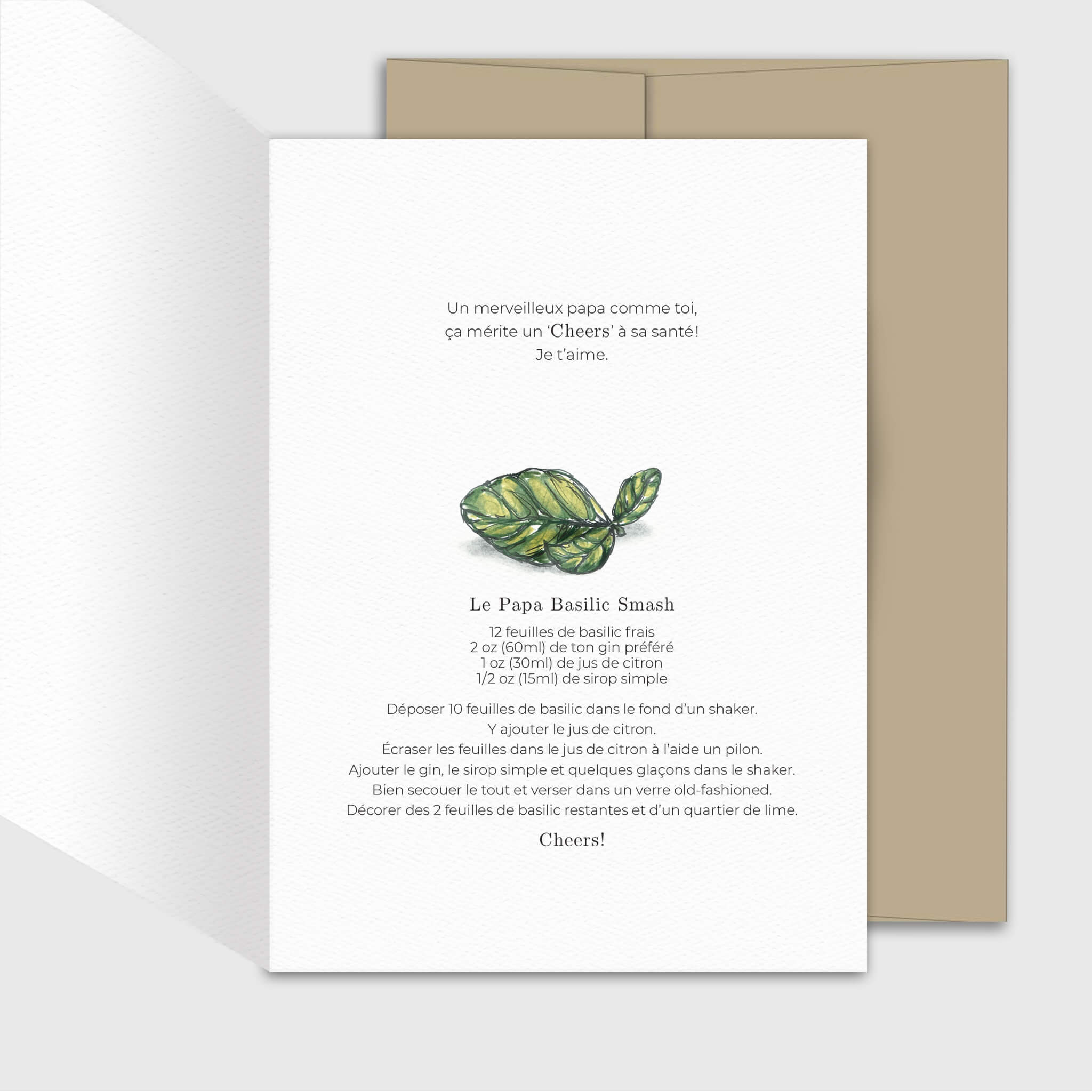 Carte de souhait Fête des pères - Basilic Smash - Fetes Grenadine