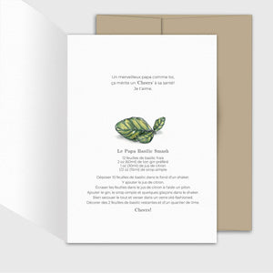 Carte de souhait Fête des pères - Basilic Smash - Fetes Grenadine