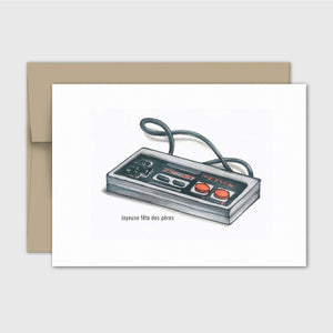 Carte de souhait fête des pères - Gamer retro - Fetes Grenadine