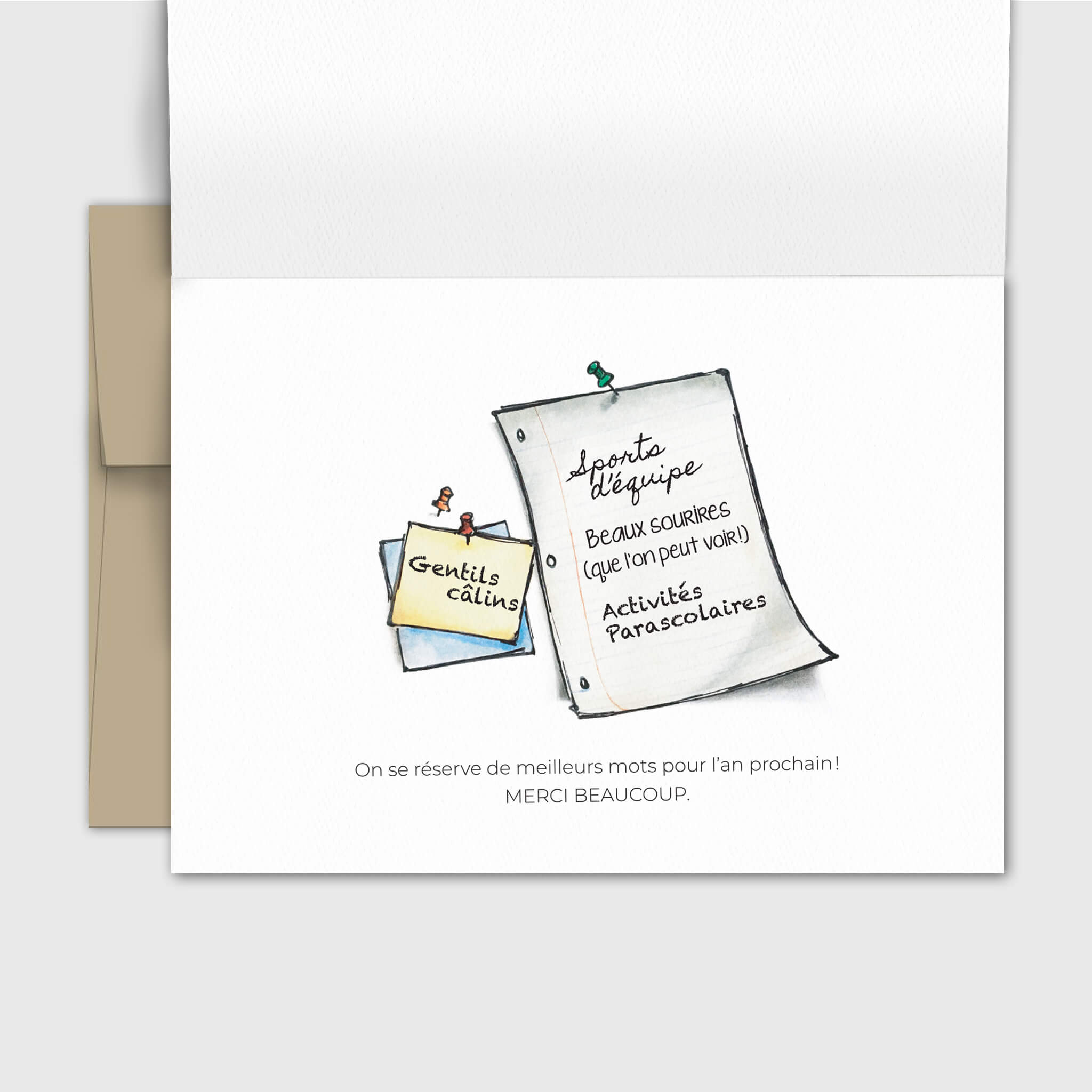 Carte de souhait remerciements - Profs - Fetes Grenadine