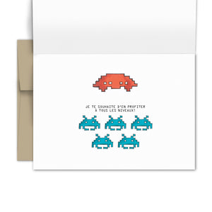 Carte de souhait anniversaire - Jeu vidéo retro - Fetes Grenadine