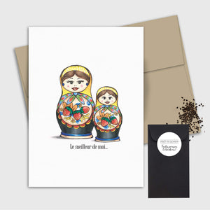 Carte de souhait Fête des mères - Matrioshkas - Fetes Grenadine
