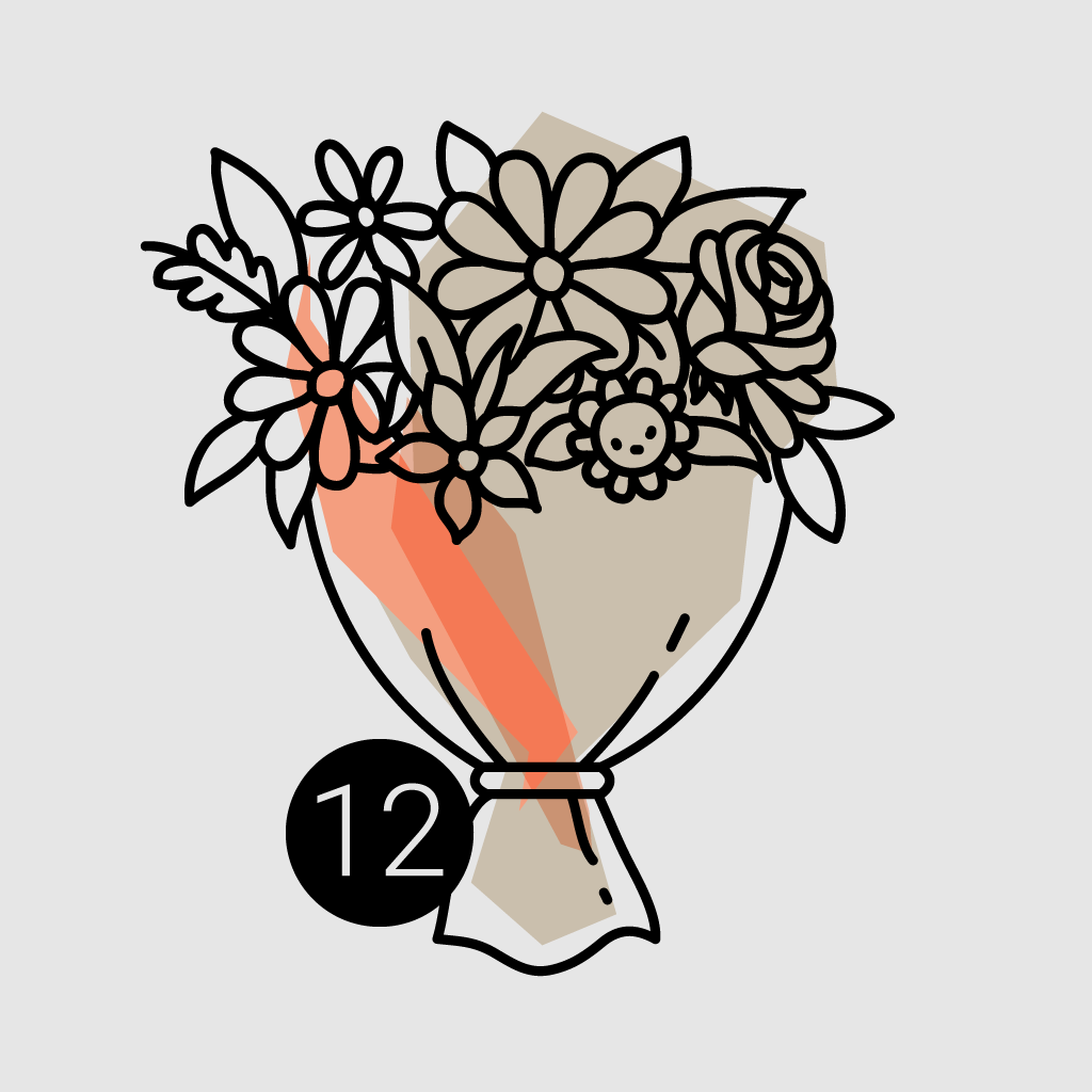 Abonnement mensuel 12 mois (12 bouquets)