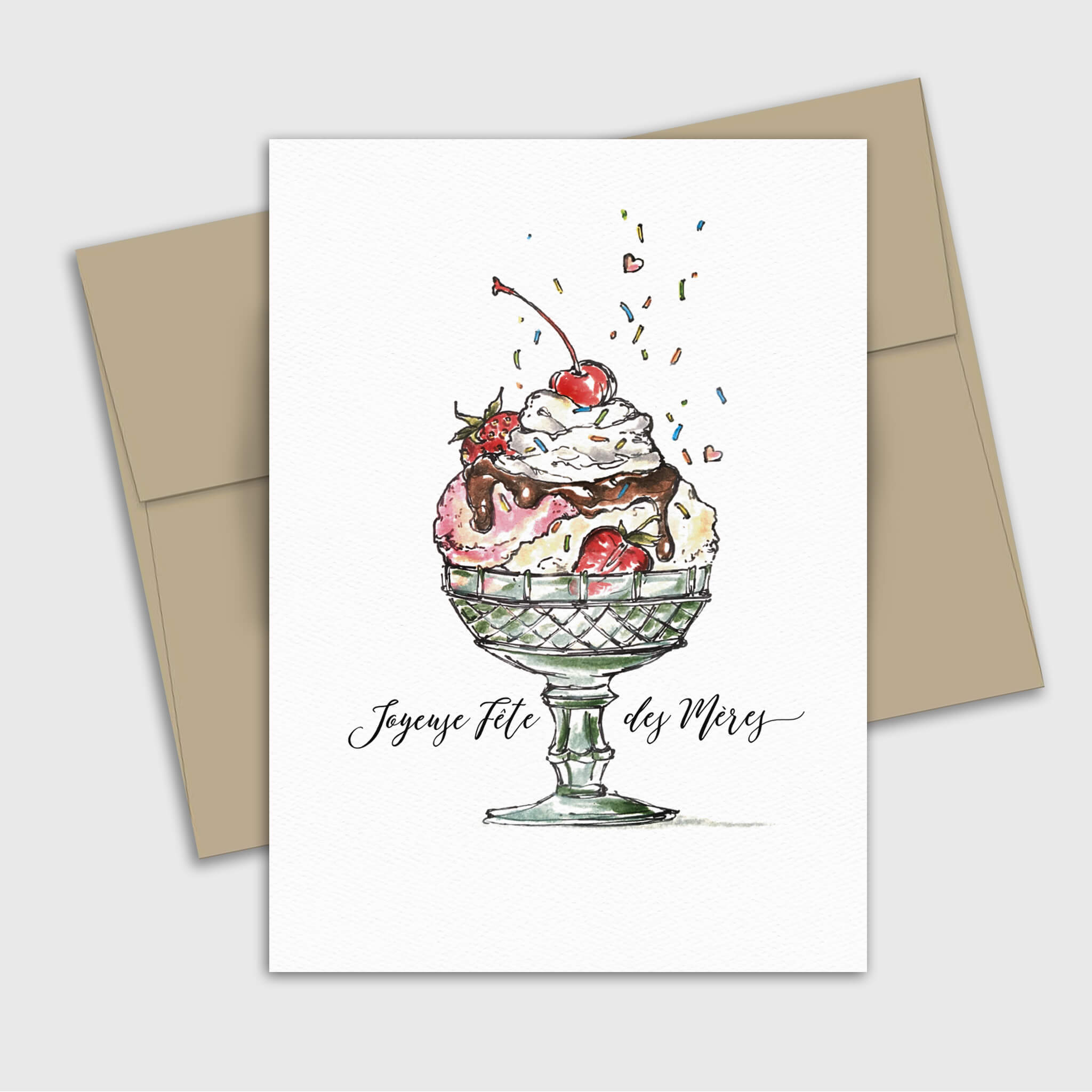 Carte de souhait Fête des mères - Sundae - Fetes Grenadine