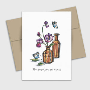Carte de souhait Fête des mères - Pensées - Fetes Grenadine