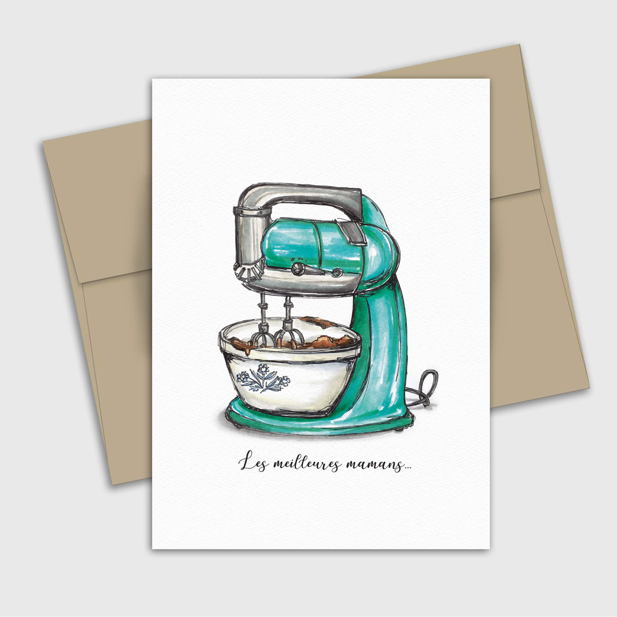 Carte de souhait fête des mères - Gâteau au chocolat - Fetes Grenadine