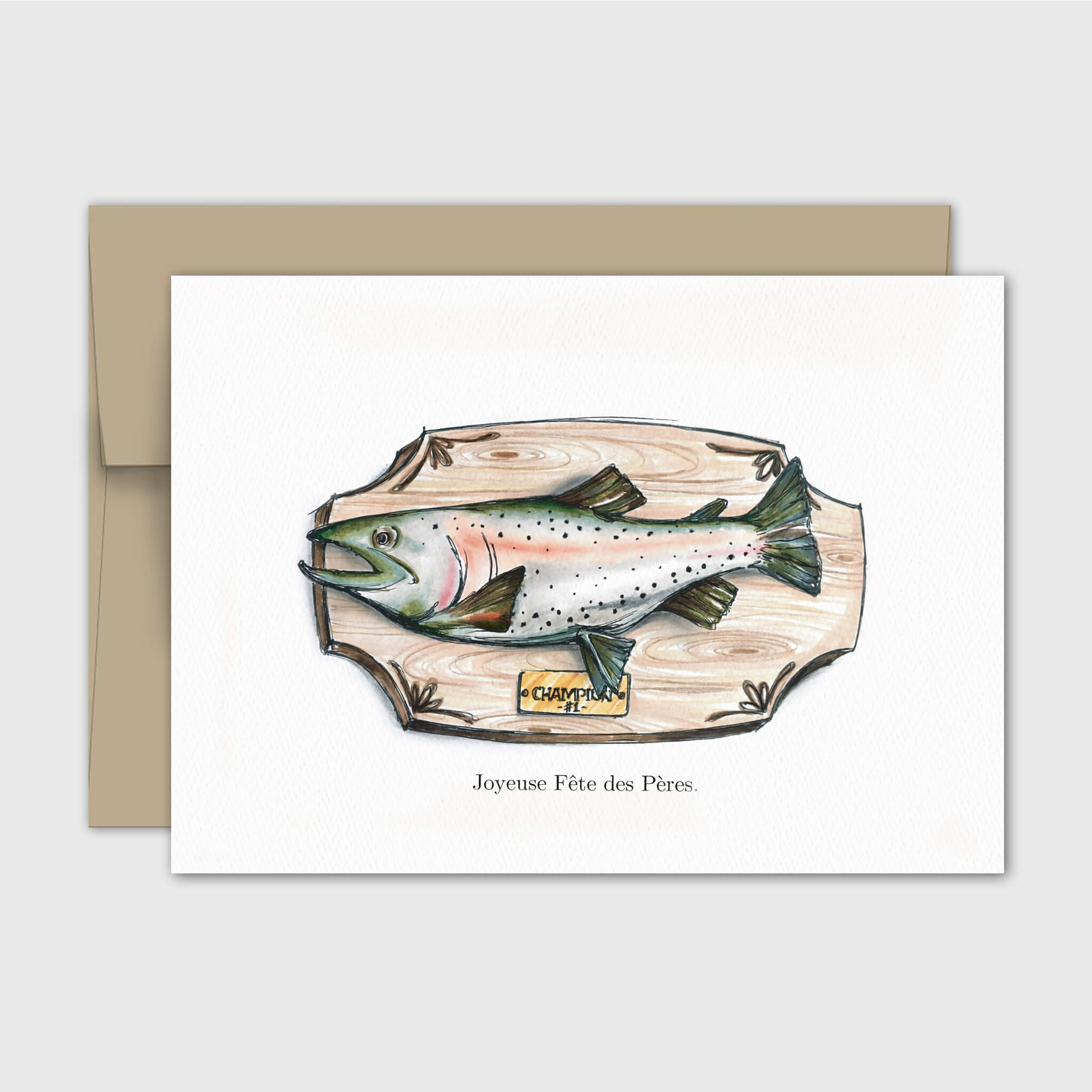 Carte de souhait Fête des pères - pêche - Fetes Grenadine