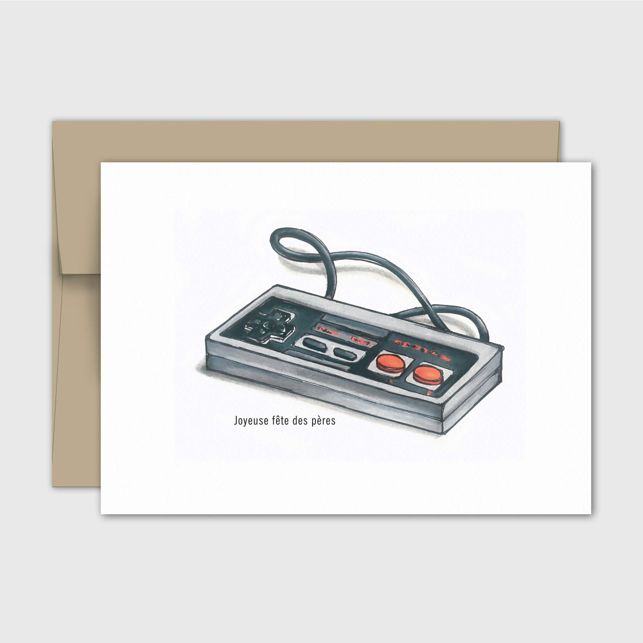 Carte de souhait fête des pères - Gamer retro - Fetes Grenadine