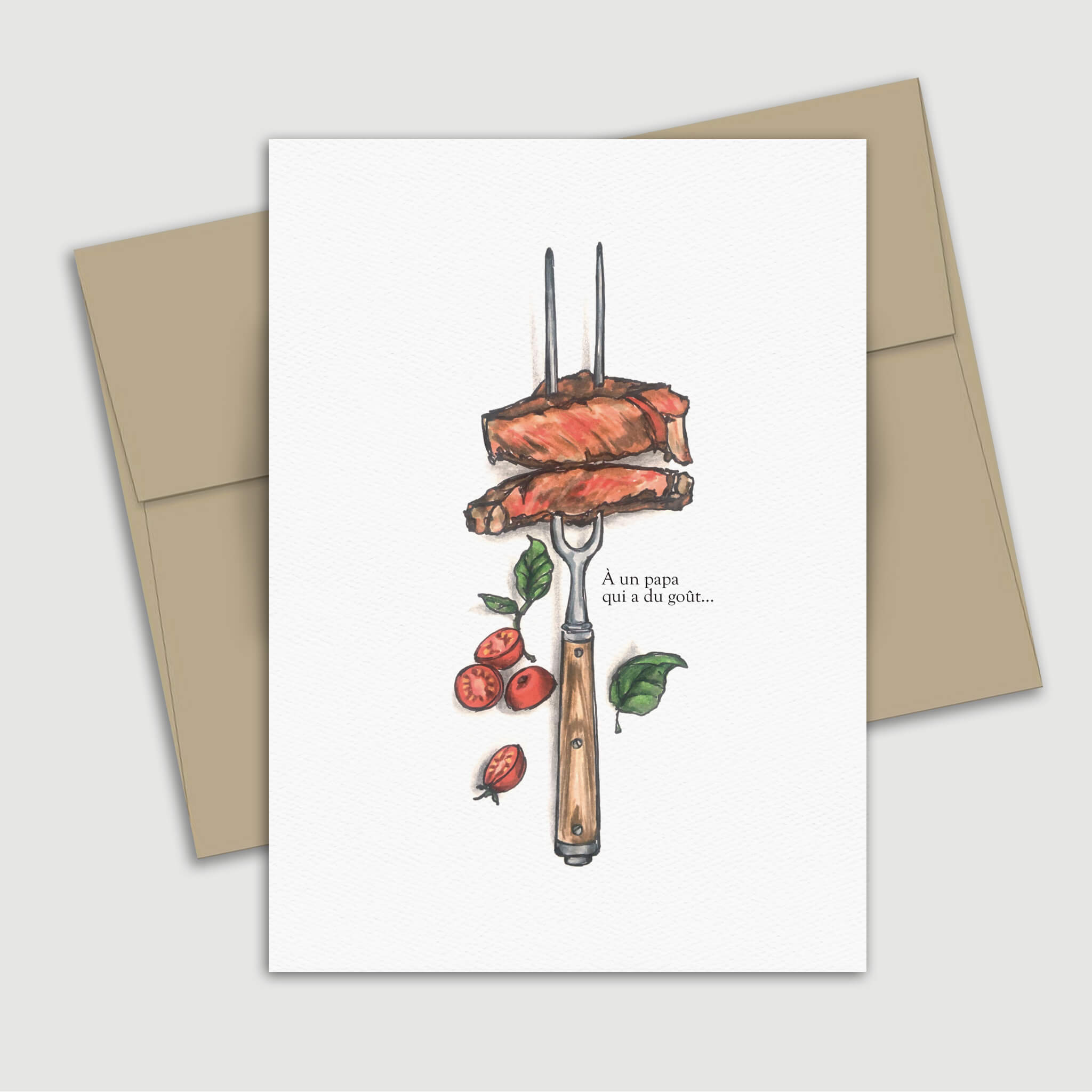 Carte de souhait fête des pères - BBQ - Fetes Grenadine