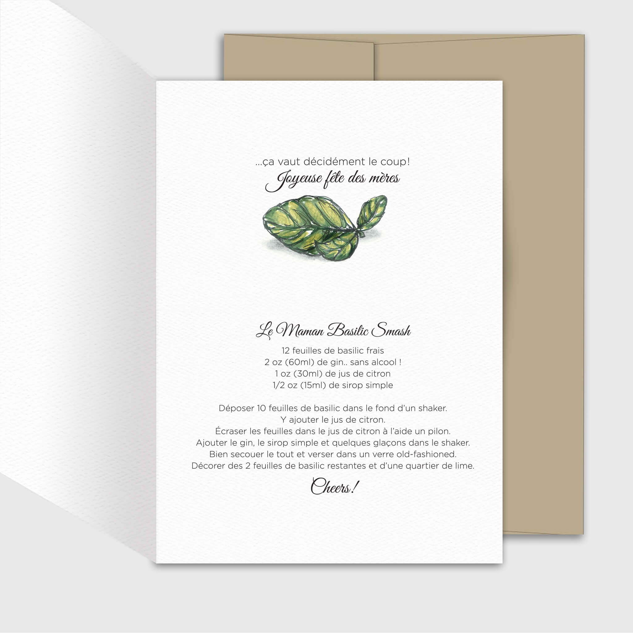 Carte de souhait première Fête des mères - cocktail - Fetes Grenadine